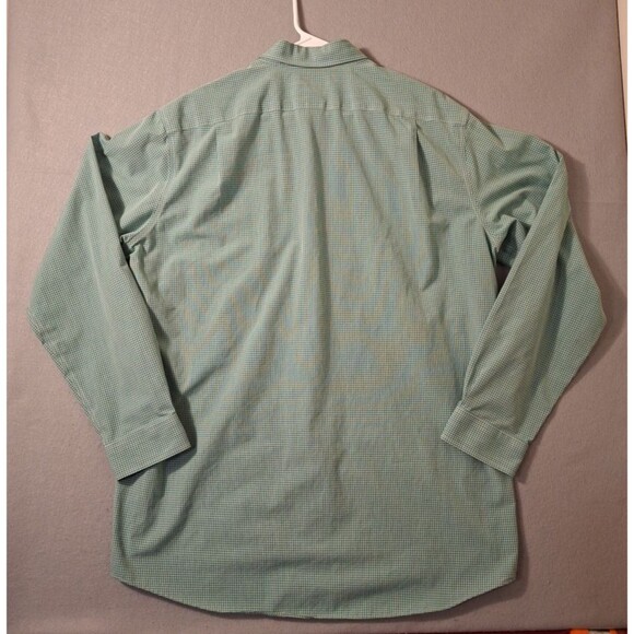 LL Bean Dress Shirt Mens L Tall Green Check Traditional Fit Wrinke Resistant - Picture 4 of 6